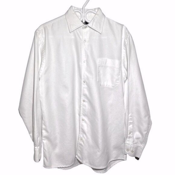 Vintage Old River white button down long sleeves polo shirt size M - Picture 1 of 4